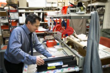 Man using equipment in a workshop