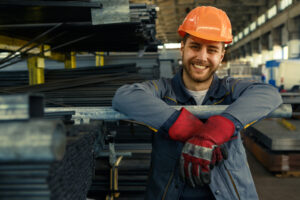 Young construction worker to portray young carers at work